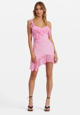 Kim Shui Pink Silk Chiffon Mini Dress Size 6 for rent on The Volte - image 2