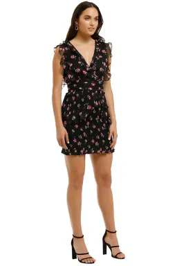 Talulah Incognito Mini Dress Black Print Size M/AU 10  for rent on The Volte - image 2