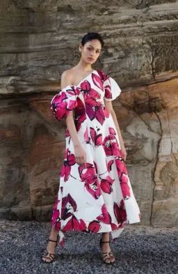 Aje Arista Tulip Sleeve Midi Dress Floral Size 16 for rent on The Volte - image 1
