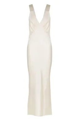 Shona Joy La Lune Plunged Midi Dress Cream Size 10 for rent on The Volte - image 3