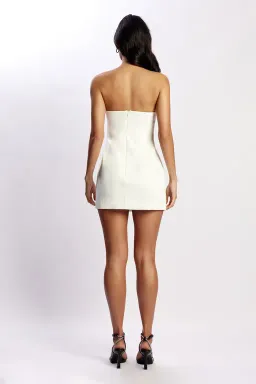 Meshki Maci Crepe Mini Dress White Size XS/Au 6 for rent on The Volte - image 2