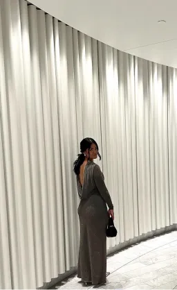 Arcina Ori Jen Dress Cool Grey Size 12 for rent on The Volte - image 3