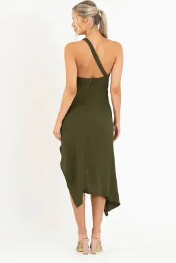 One Fell Swoop Harlequin Dress In Olive Line Size 10 for rent on The Volte - image 2