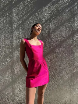 Van Der Kooij Ina Mini Dress Hot Pink Size 6 for rent on The Volte - image 3