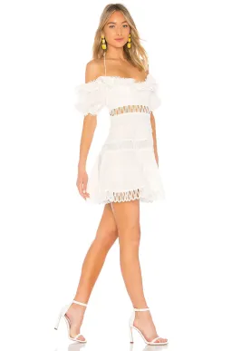 Zimmermann Melody Off The Shoulder Mini Dress Ivory Size 6 for rent on The Volte - image 2