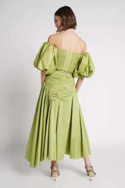 Aje Siren Cropped Top and Midi Skirt Set Green Size 4 for rent on The Volte - image 3