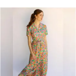 HVN Printed Silk Dress for rent on The Volte - image 1