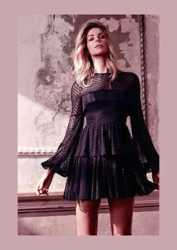 Alex Perry Valerie Bell Sleeve Ruffle Mini Dress Black Size 6 for rent on The Volte - image 5