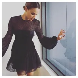 Alex Perry Valerie Bell Sleeve Ruffle Mini Dress Black Size 6 for rent on The Volte - image 1