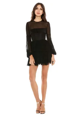 Alex Perry Valerie Bell Sleeve Ruffle Mini Dress Black Size 6 for rent on The Volte - image 2