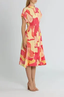 Rebecca Vallance Toretta Midi Dress Multi Print Yellow Size 10 for rent on The Volte - image 2