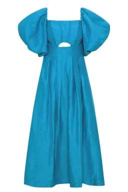 Aje Eugenie Off Shoulder Midi Dress Blue Size 14 for rent on The Volte - image 4