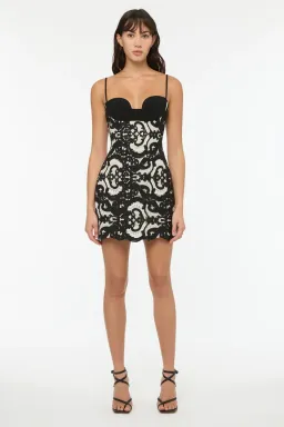 Manning Cartell Material Girls Motif-Embroidery Mini Dress Black Size 6 for rent on The Volte - image 1