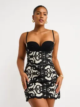 Manning Cartell Material Girls Motif-Embroidery Mini Dress Black Size 6 for rent on The Volte - image 2