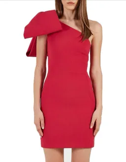 Rebecca Vallance Hamptons Bow Mini Dress Berry Size 8 for rent on The Volte - image 2