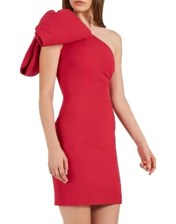 Rebecca Vallance Hamptons Bow Mini Dress Berry Size 8 for rent on The Volte - image 4