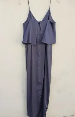 Shona Joy Luxe Draped Cocktail Frill Dress Charcoal Size 16 for rent on The Volte - image 3