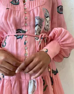 Alemais Cleo Smock Mini Dress in Pink Size 8 for rent on The Volte - image 3