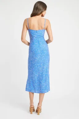 Kookai Karlie Midi Twist Dress in Blue/White Size 12 for rent on The Volte - image 3