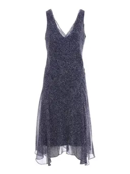 Diane Von Furstenberg Dita Silk Knee-Length Dress  Blue/White Size 10 for rent on The Volte - image 4