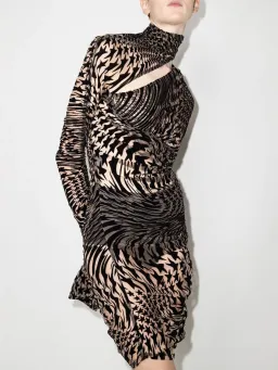 Mugler Star Print Cut-Out Dress Size S/Au 8 for rent on The Volte - image 4