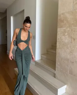 Christopher Esber Vivenda Drape Dress Green Size S/ AU 8 for rent on The Volte - image 3