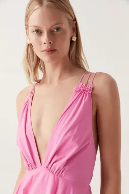 Aje Vellum Maxi Dress Cerise Pink Size 8 for rent on The Volte - image 2