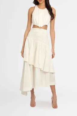 AJE Caliente Midi Dress White Size 12 for rent on The Volte - image 1