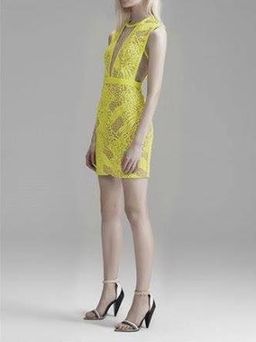 Manning Cartell Gallery Views Lace Mini Dress Yellow Size 6  for rent on The Volte - image 3