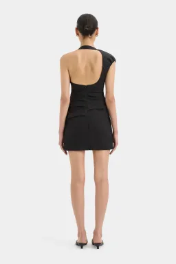 Sir the Label Azul Gathered Mini Dress in Black Size 1/ Au 8 for rent on The Volte - image 2