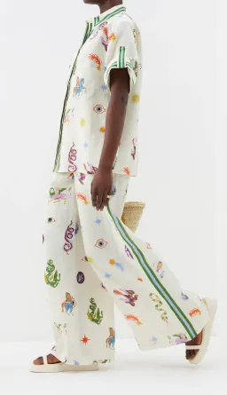 Alemais Matches Exclusive Ivory Aether Pants and Top Set Print Size 14 for rent on The Volte - image 2