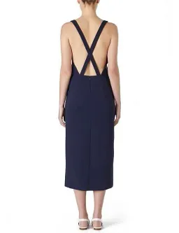 Viktoria & Woods Providence Cross Back Midi Dress Navy Size 2 / AU 10 for rent on The Volte - image 3