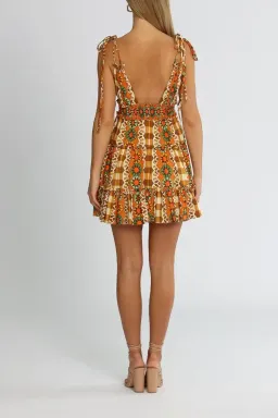 Alice McCall Clara Mini Dress in Brown Multi Size 8 for rent on The Volte - image 3