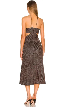 Misha Women's Dulci Cocktail Dress Metallic Stripe Size 8 for rent on The Volte - image 2