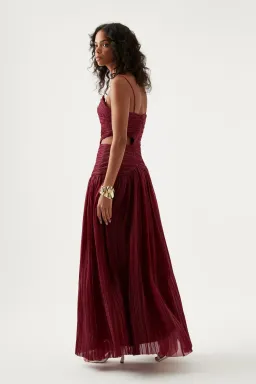 Aje Laurier Wave Maxi Dress Burgundy Size 4 for rent on The Volte - image 3