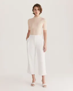 Saba Women's Dharma Tuck Front Culotte in Alabaster White Size AU 12 for rent on The Volte - image 1