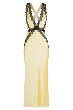 Shona Joy Camille Lace Cross back Midi Dress Limoncello/Black Size 6 for rent on The Volte - image 4