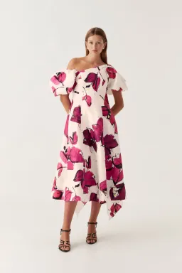 Aje - Arista Tulip Sleeve Midi Dress Floral - Size 16 for rent on The Volte - image 2