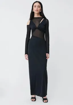 SUBOO Rodin Long Sleeve Mesh Kersey Maxi Dress Black Size XS/Au 6 for rent on The Volte - image 1