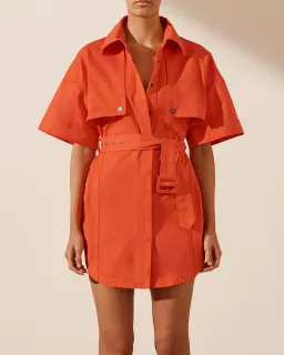 Shona Joy Anya Shirt Dress With Belt Hibiscus Size 10 for rent on The Volte - image 3
