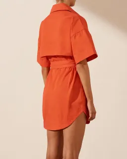 Shona Joy Anya Shirt Dress With Belt Hibiscus Size 10 for rent on The Volte - image 2