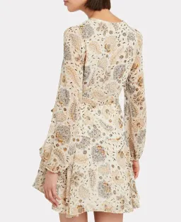 Shona Joy Miller Floral Crepe Mini Dress Ivory/Floral Size 12 for rent on The Volte - image 3