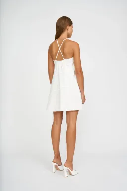 By Johnny Clara Cross Mini Dress Ivory Size 6  for rent on The Volte - image 1