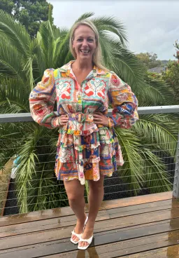 Kate Ford Viatoris Layered Dress Multi Print Size 4/14 AU for rent on The Volte - image 2