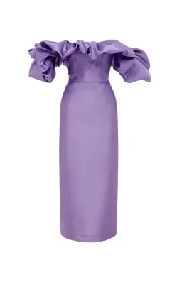 Alemais Suzi Off Shoulder Midi Dress Violet Size 14 for rent on The Volte - image 4