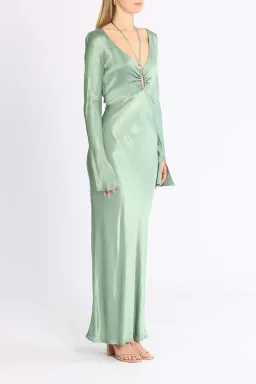 Bec and Bridge Malyka Long Sleeve Maxi Dress Green Size 12 for rent on The Volte - image 2