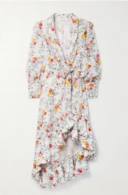 Zimmermann Asymmetric Midi Linen Wrap Dress Floral Size 2 / AU 12 for rent on The Volte - image 3