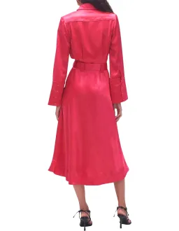 Aje Echo Belted Midi Shirt Dress Hot Pink Size 10 for rent on The Volte - image 3