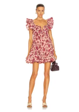 Zimmermann Lovestruck Pleated Mini Dress Floral Size 2 / AU 12 for rent on The Volte - image 1
