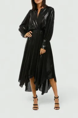 Camilla and Marc Emelie Waisted Dress in Black Size 12 for rent on The Volte - image 4